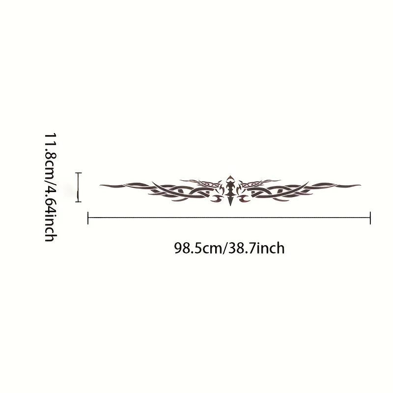 1PC Laser Reflective Wing Stripe Decal - 98.5x11.8cm Vinyl Sticker for Car Exterior (Cool Totem Design, Waterproof) | 2