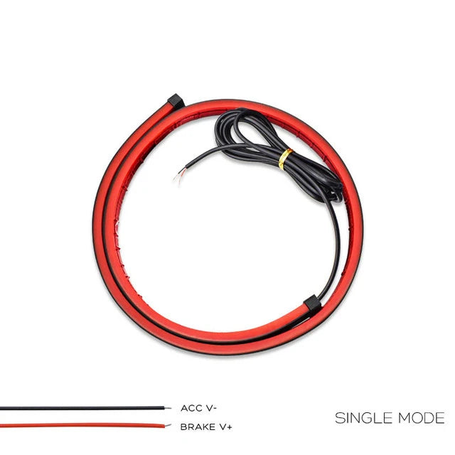 100cm Car Rear Third Brake Light LED Strip Multi-mode Warning Lights LED Decorative Lights Turn Signal Flexible Stop Lamp Bar | Emitting Color:100cm Single Mode