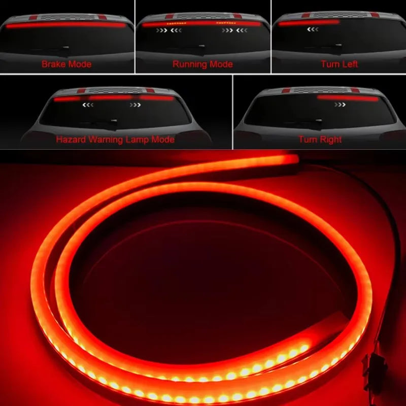 100cm Car Rear Third Brake Light LED Strip Multi-mode Warning Lights LED Decorative Lights Turn Signal Flexible Stop Lamp Bar | 2