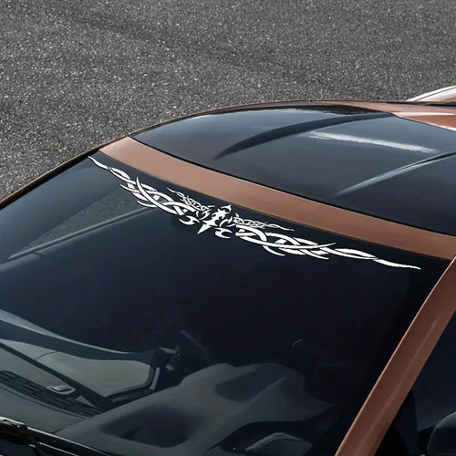 1PC Laser Reflective Wing Stripe Decal - 98.5x11.8cm Vinyl Sticker for Car Exterior (Cool Totem Design, Waterproof) | 1