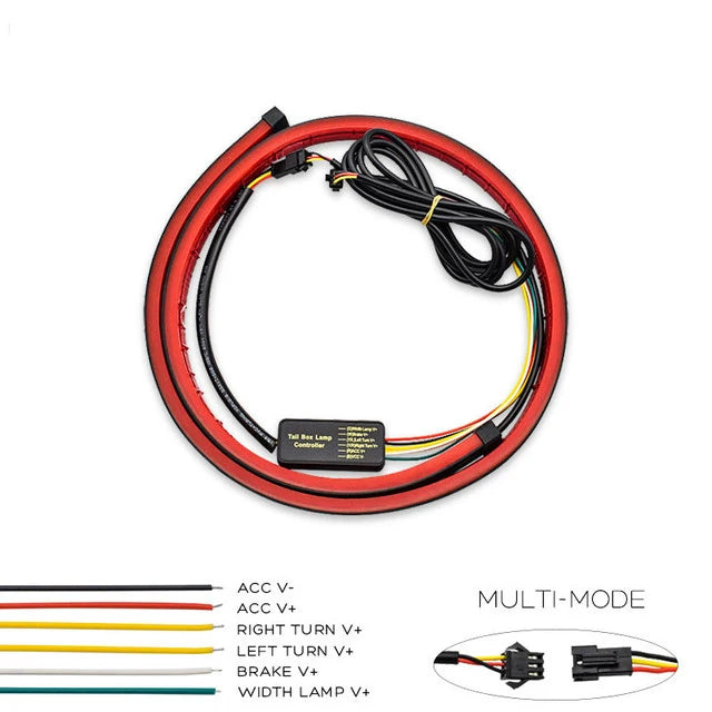 100cm Car Rear Third Brake Light LED Strip Multi-mode Warning Lights LED Decorative Lights Turn Signal Flexible Stop Lamp Bar | Emitting Color:100cm Multiple Modes
