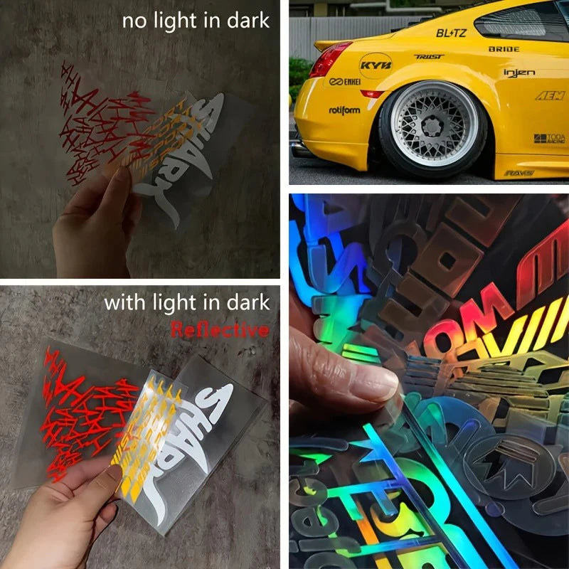 15pcs Car Stickers Set Random Styles Reflective Racing Sponsor Vinyl Decals for JDM Style Car Window Bumper Decoration Stickers | 1